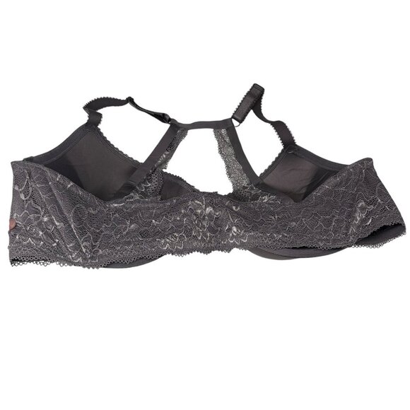 Torrid Gray Front Closure Lace Push Up Plunge Bra Women's Plus Size 46DD NEW - Picture 2 of 7